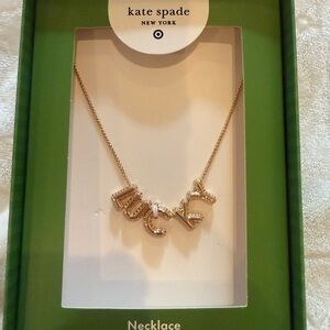 Kate Spade x Target Lucky Letter Charm Necklace 16” + 3” Extender, Gold NEW